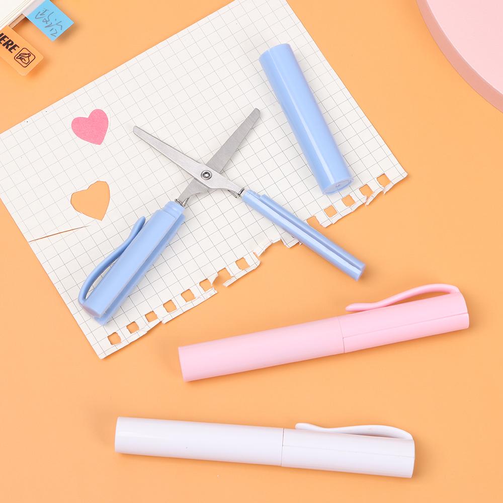 DIY Multifunction Paper-Cutting Art Tool Folding Scissors School Office Supplies Pen Shape Scissors
