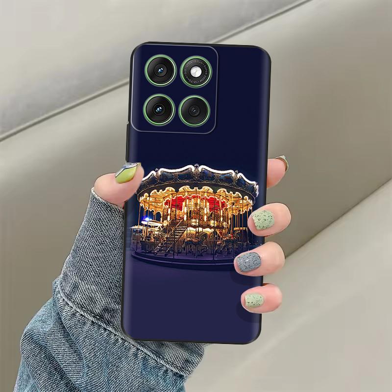 Чехол для Motorola Moto Edge 60 Мягкий ТПУ Силиконовый Черный Чехол для Moto Edge 60s edge60 Pro Роскошный Цветочный Защитный Чехол Сумки