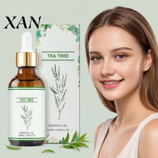 Skin Cleansing Oil Gentle Tea Tree Oil, 100ml Daily Moisturizing Care for Soft Smooth Skin, Aromatherapy Nourishing Hair Scalp, Pure Natural Essential