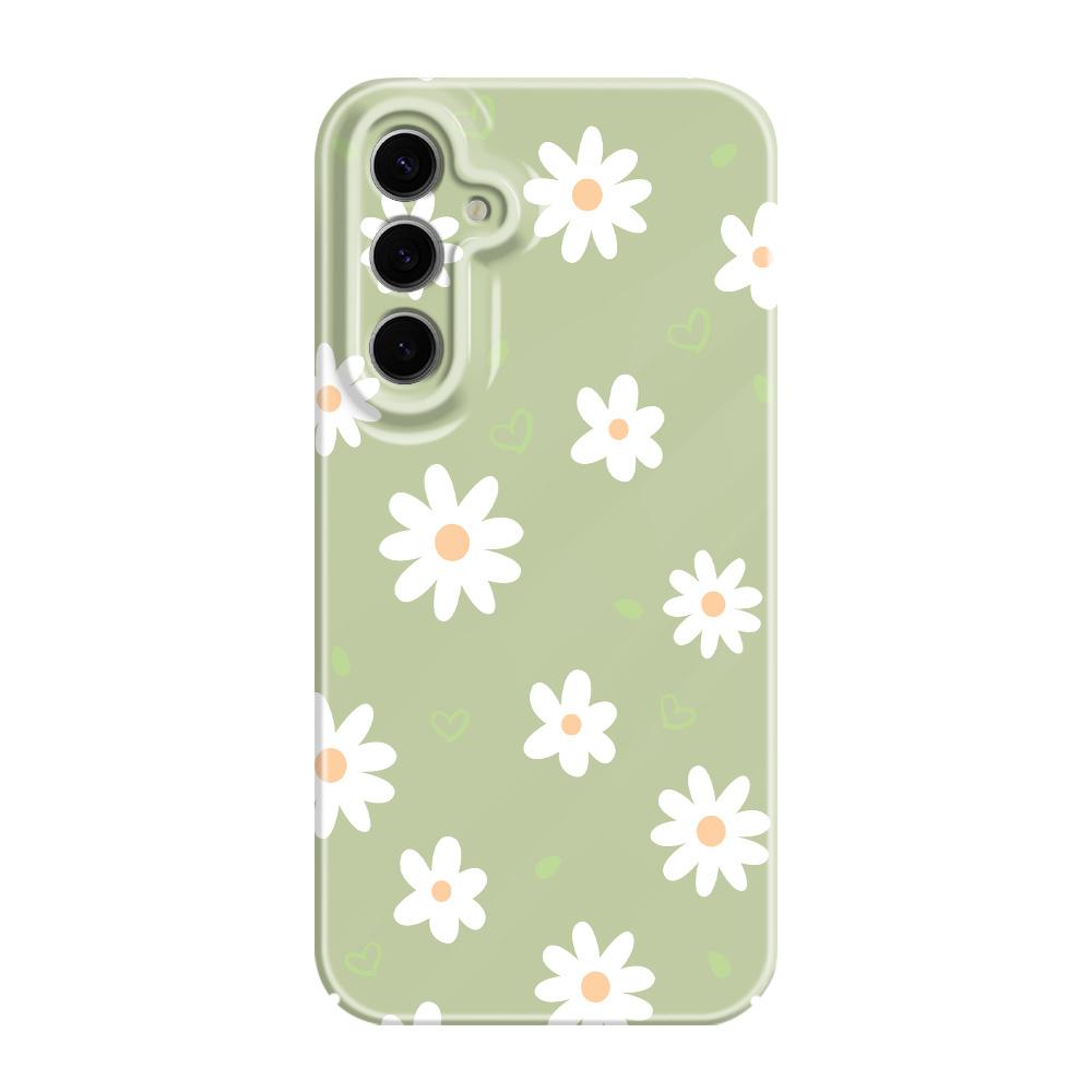 Нежный чехол-книжка с ромашками для Samsung Galaxy S25 S24 S23 S22 S21 S20 Plus Ultra FE 5G Пленка Жесткий чехол