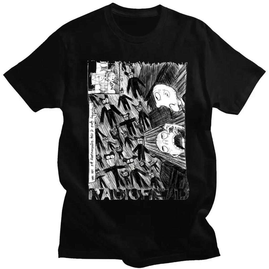 Radiohead Graphic Unisex Print TShirt Hip Hop Rock Band T Shirt Fashion Casual Crew Neck Short Sleeve Plus Size T Shirt Unisex Tee