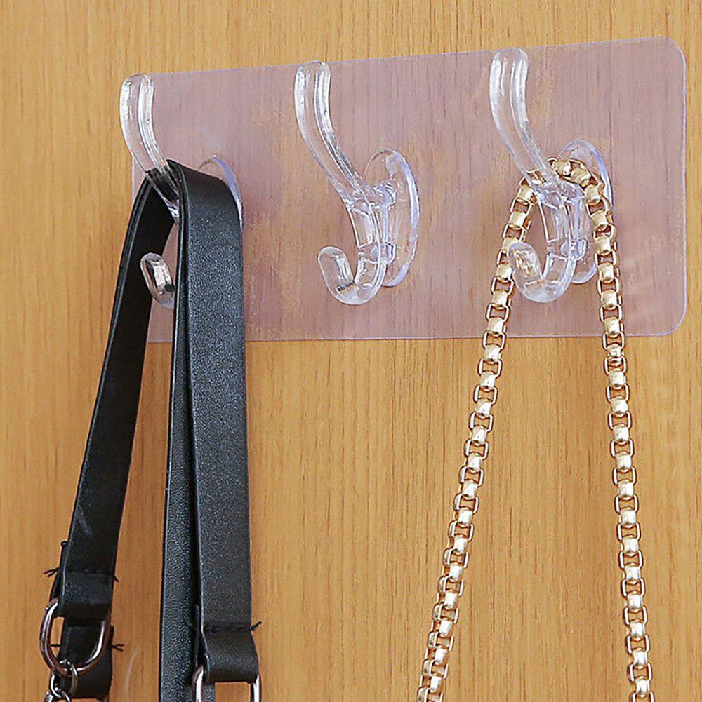 Traceless Transparent for Bathroom,Kitchen Clothes Hanger Wall Hooks Storage Rack Key Holder