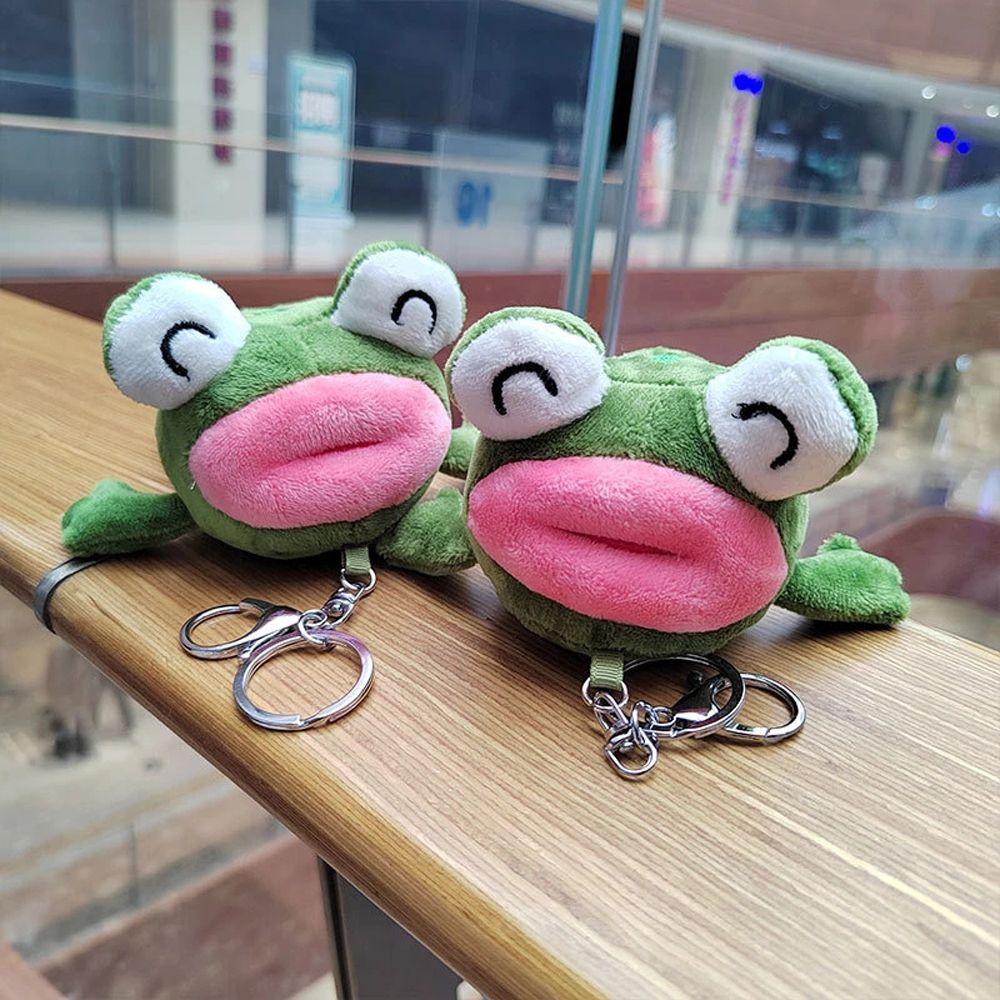 Soft Toy Animal Dolls Stuffed Animals Big Mouth Frog Doll Plush Keyring Stuffed Toys Plush Keychain
