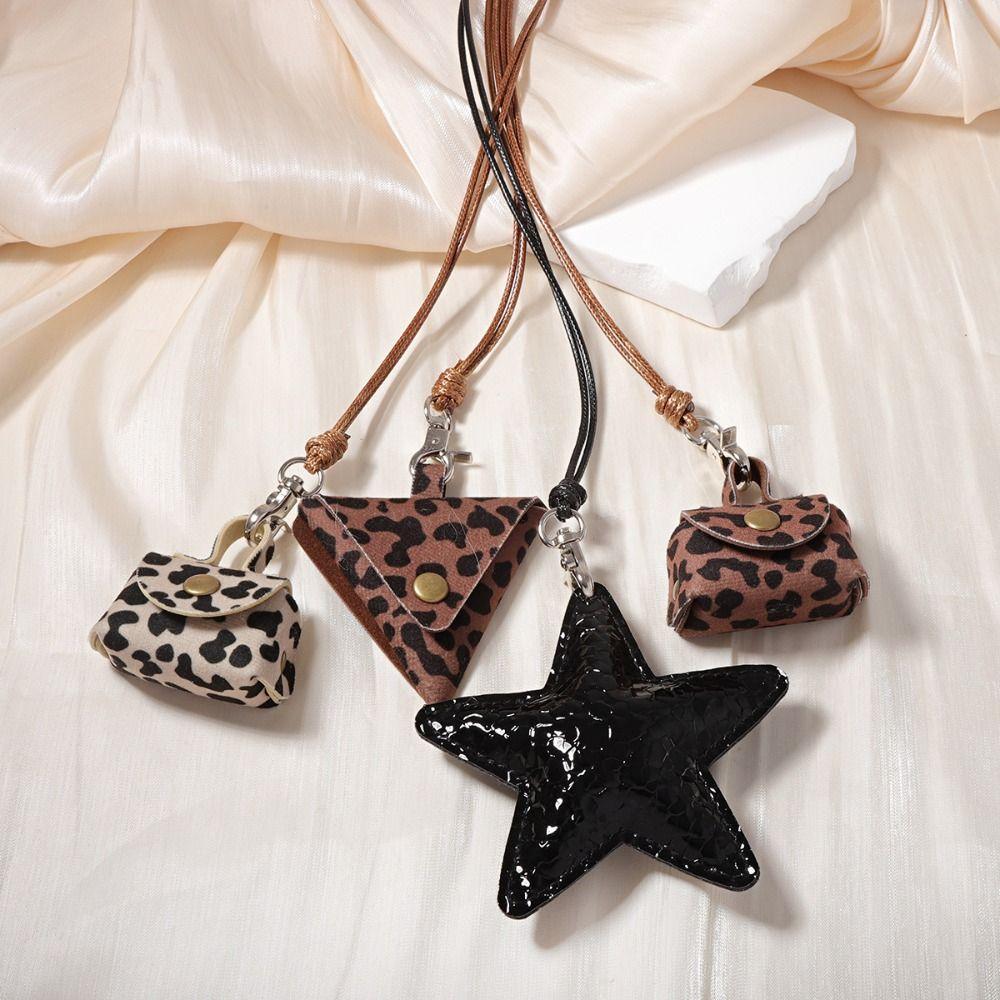 Jewelry Accessories Small Bag Necklace PU Sweater Chain Necklace Creative Gift Long Necklace