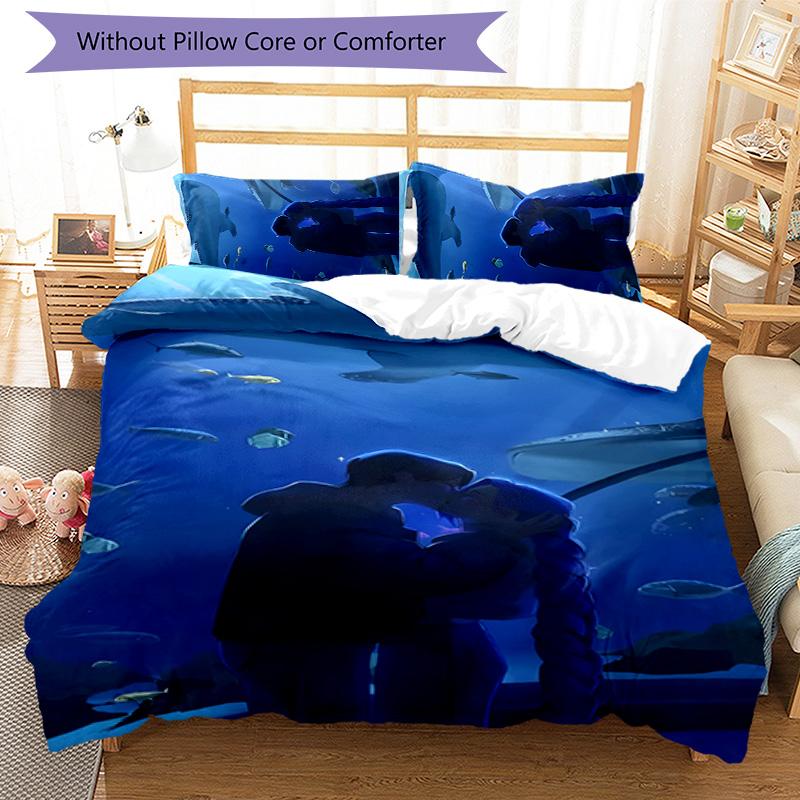 KPOP Hunter 3pcs Bedding Set Duvet Cover Closure Includes 1 Duvet Cover & 2 Pillowcases for All Seasons Bedroom Home Dorm Decor