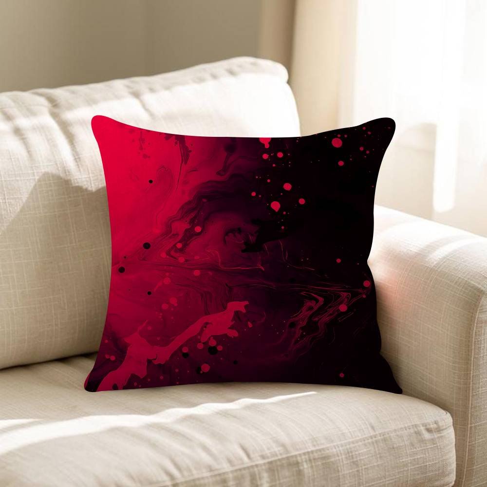 Black Red Ripple Art Pillow Cushion Cover Pillowcase Living Room Sofa Home Decor Customized