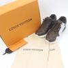 Отличные кроссовки LOUIS VUITTON с низким вырезом линии LV Runaway из белой, коричневой и черной кожи, мужские, размер 7, б/у