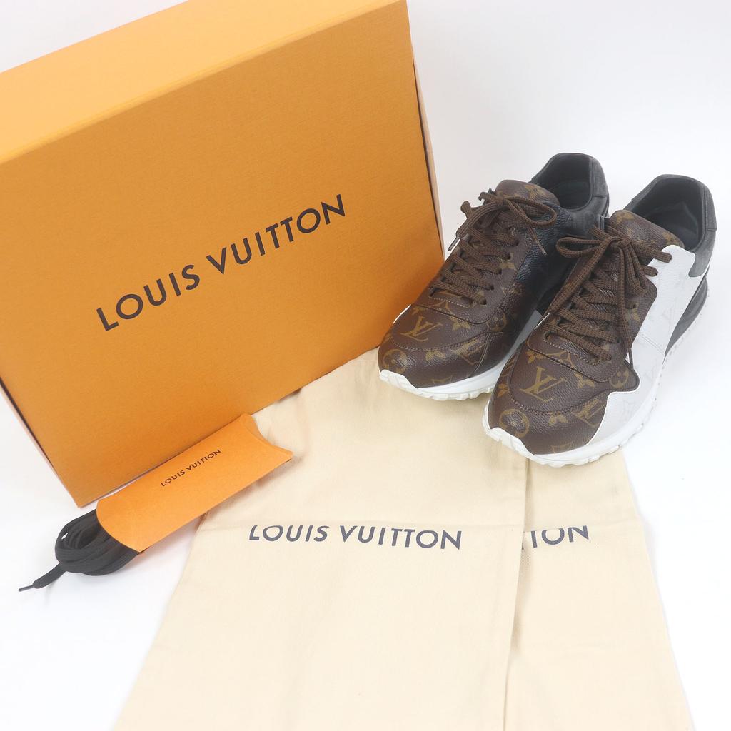 Отличные кроссовки LOUIS VUITTON с низким вырезом линии LV Runaway из белой, коричневой и черной кожи, мужские, размер 7, б/у