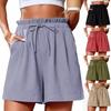 Женские повседневные свободные пляжные брюки, однотонные шорты с карманами