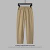 Модные свободные повседневные брюки для мужчин, прямые брюки с эластичной резинкой на талии в летнем однотонном стиле