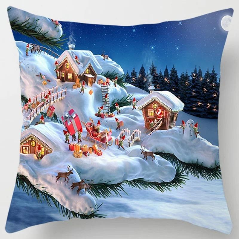 Наволочки с рождественской тематикой Аксессуары для автомобиля Офис Санта-Клаус Гостиная Диван Домашние наволочки