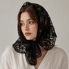 French Style Lace Triangle Scarf Vintage Wedding Headscarf All-match Crochet Head Scarf  Party