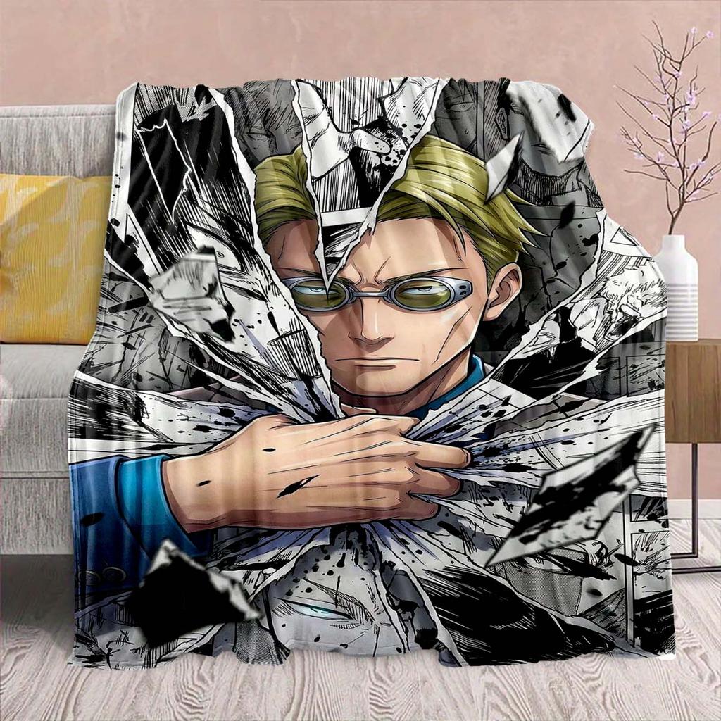 Фланелевое одеяло Аниме Jujutsu Kaisen - Мягкое, теплое, идеально подходит для дивана, кровати, кемпинга, путешествий, офиса, домашнего декора -QJY
