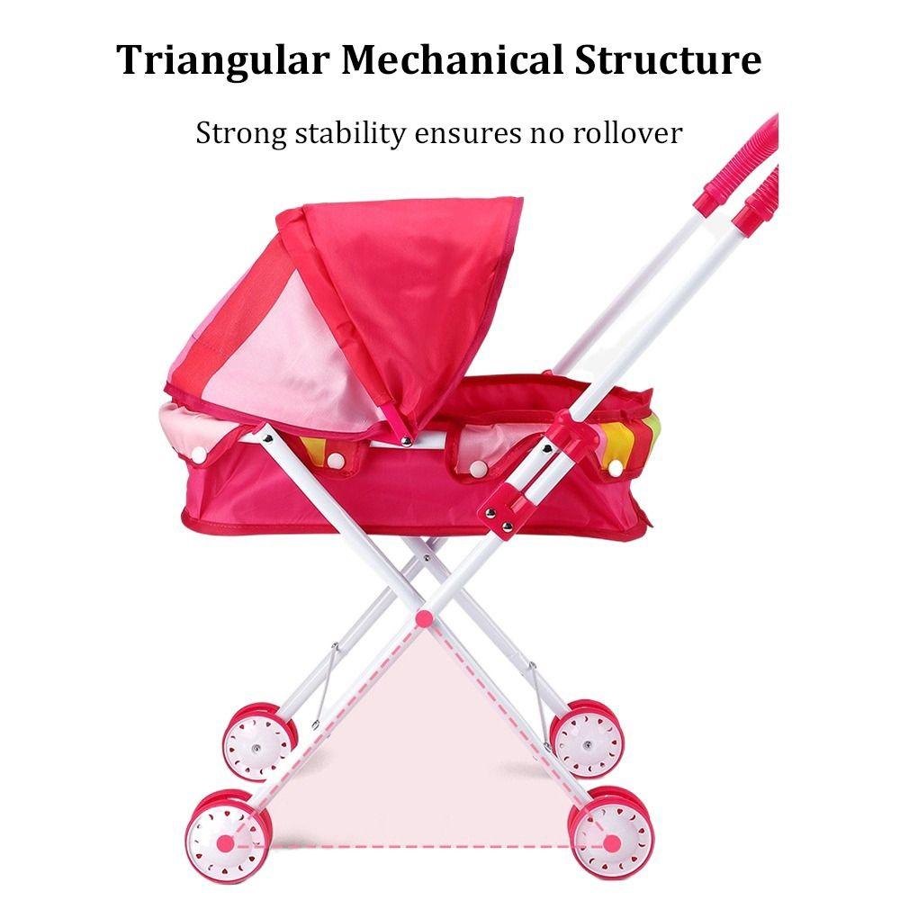 Iron Support Frame Baby Stroller Plastic + Metal Furniture Toy Little Girls Boys