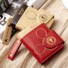 Korean Style 2025 PU Leather Cartoon Zipper Folding Wallet - Multifunctional Student Handbag & Coin Purse