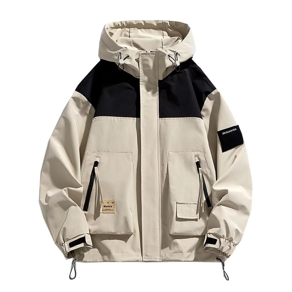 Mountain Parka Windbreaker Jacket Jumper Blouson Outdoor Jacket Windproof Hood Outerwear Mountain Climbing [Trysimple] Men's Spring/Autumn L-9XL (7XL