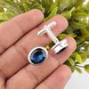 London Blue Topaz Gemstone 925 Sterling Silver Handmade Cufflink Jewelry For Men CL-2-16