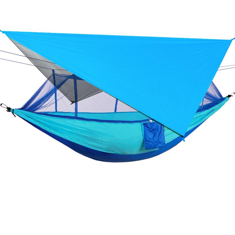 Outdoor Camping Hammock with Mosquito Net and Camo Tarp