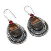 Natural Mookaite, Garnet Gemstone 925 Sterling Silver Earring 2.44" v6E70