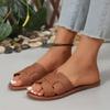 Мода 2025 Новые женские плоские сандалии Открытые повседневные пляжные туфли для удобных тапочек в помещении и на улице