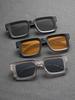 3PCS Plastic Fashion Square Frame Women Sunglasses For Daily Life Men Shades Accessories.
