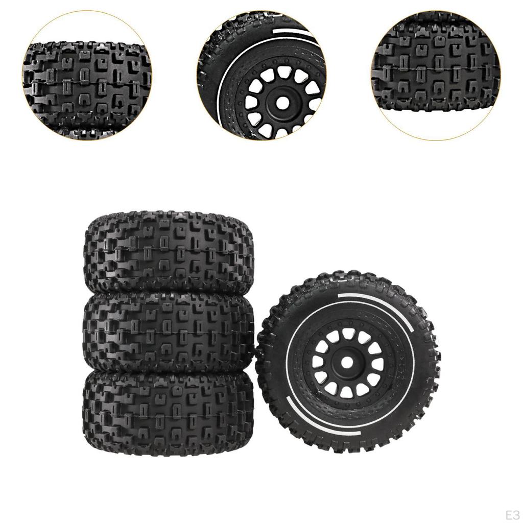 RC Car Tyre Tires Set 4 Pieces Accessories Easy To Replace Spare Parts Truck Wheel