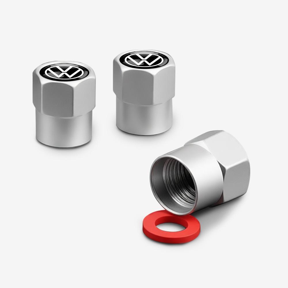 T264PCS Metal Car Wheel Tire Valve Caps Stem Cover Car Accessories For Volkswagen GTI Polo Golf Passat Scirocco Jetta Touareg RLINE