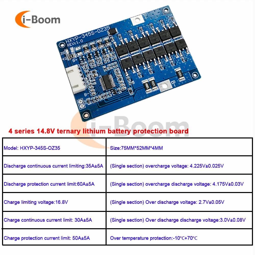 3S 4S 5S 35A 18650 Lithium Battery Charger Protection Board Active Equalizer Module with Temperature Control BMS
