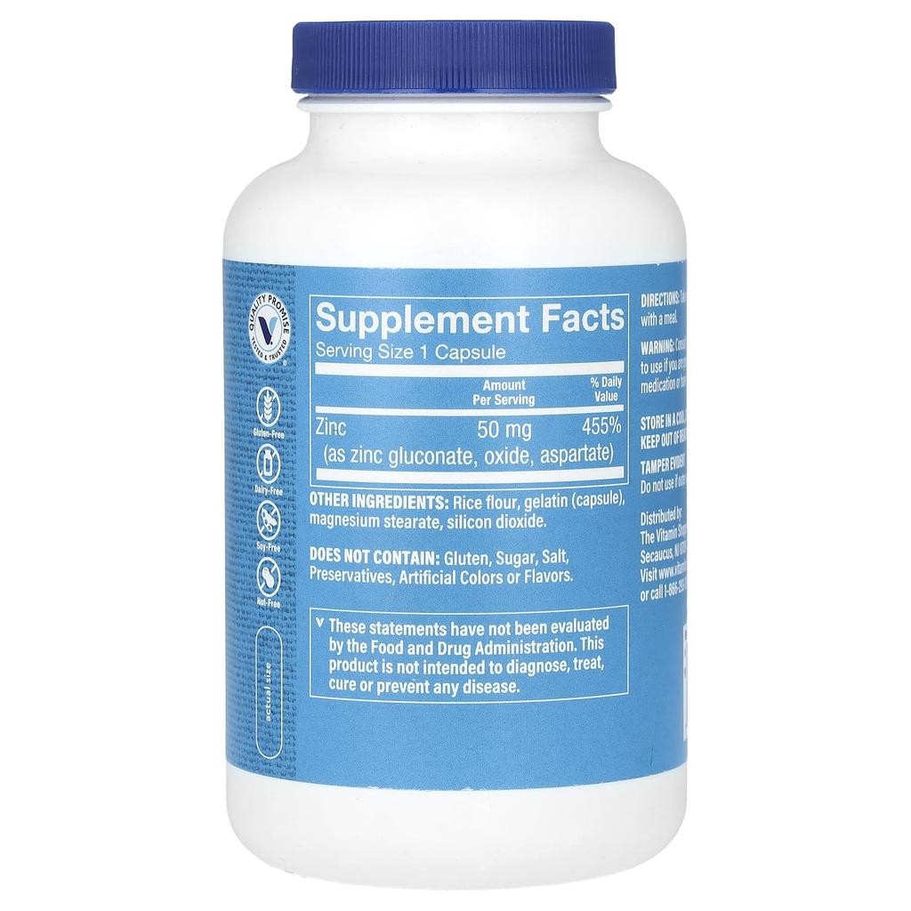 Zinc, 50Mg, 300 Capsules