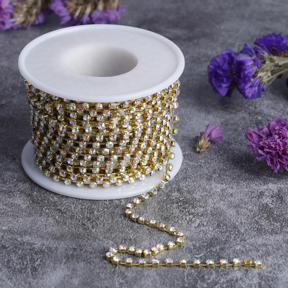 1 Roll Gold/Silver Crystal Chain For Necklace Wedding Decoration Accessories
