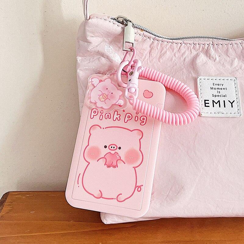 Чехол с мультяшным принтом, идентификационная бирка, чехол для рабочей карты с эластичным ремешком на запястье, держатель для бейджа, чехол для деловой карты доступа