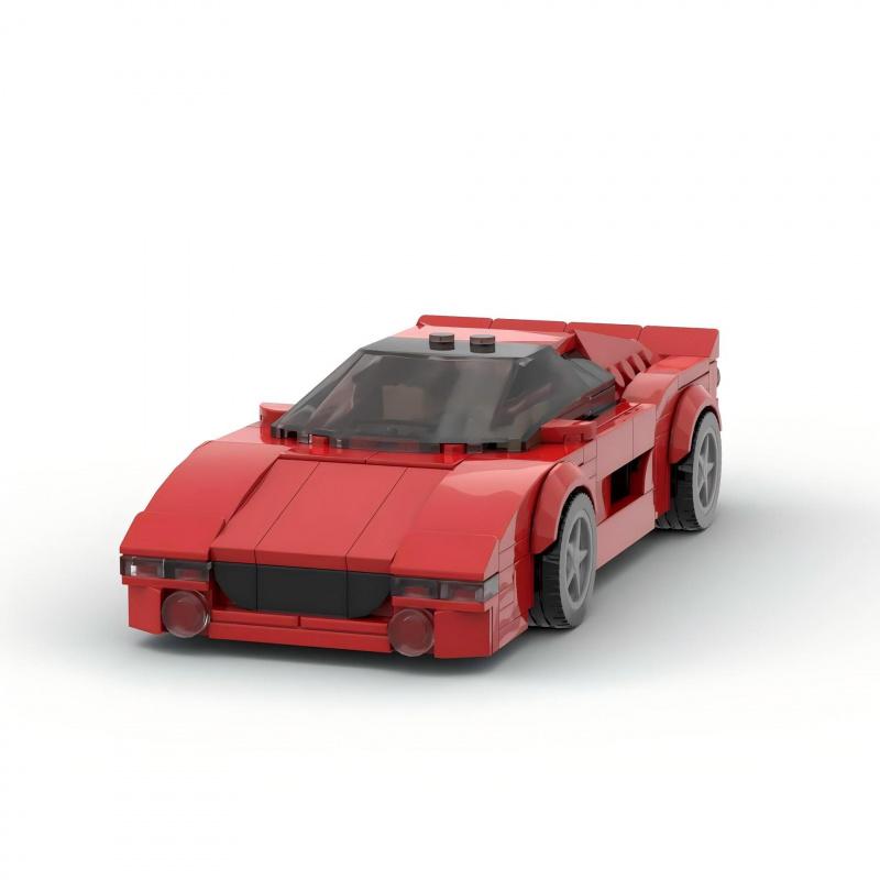 Конструктор MOC Красная гоночная машина Модель 8-клеточный Автомобиль Сборка своими руками Кирпичики Образовательная игрушка Для мальчиков