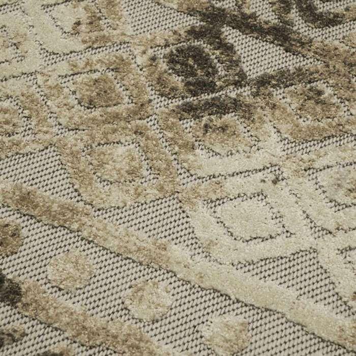 DEHORS-DEDANS - Tapis univers Afrique pour intérieur et extérieur jardin et terrasse 120 x 170 cm Gris/Brun