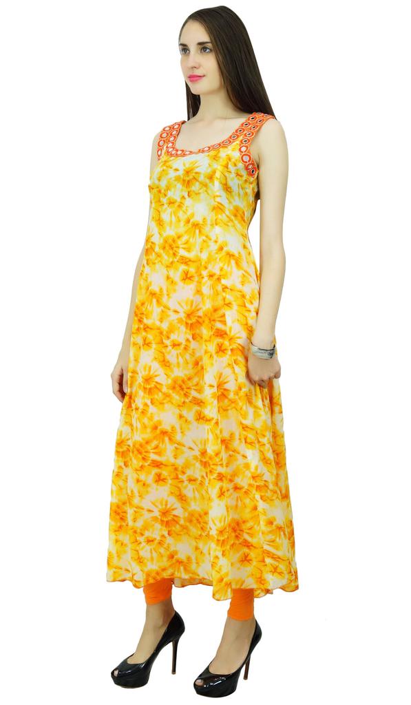 Phagun Floral Bollywood Anarkali Kurti Ethnic Cotton Designer Dress