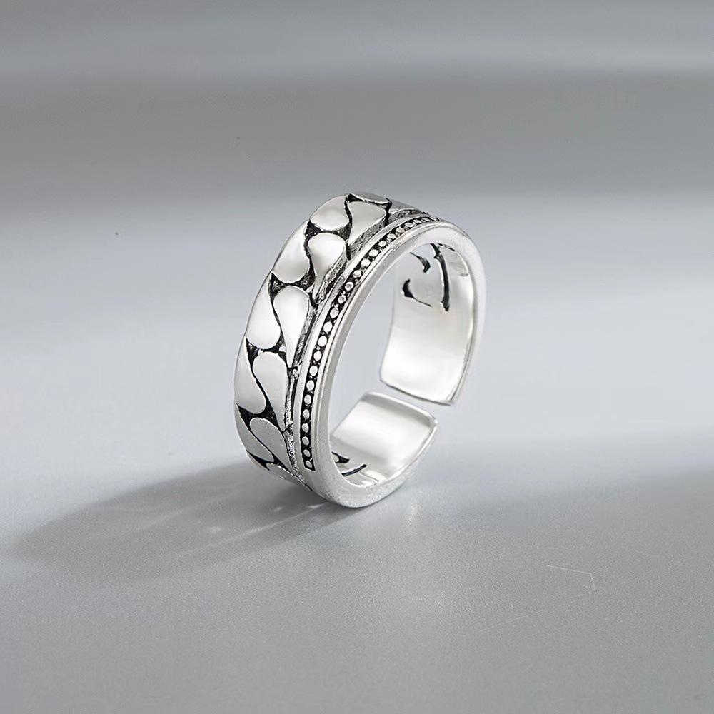 Double-layered Chain Ring for Women, Korean Ins Retro Joint Ring, Fashionable, Compact, Simple and Versatile Open Ring