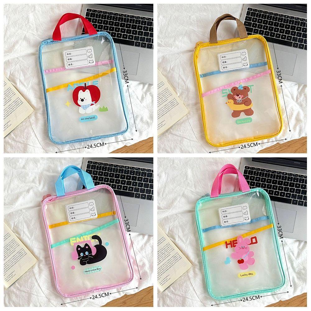 Transparent Test Paper Storage Bag Rabbit File Folder Bag INS Cartoon File Bag Students