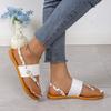 The New Summer Plus-size Women's Shoes Are Casual and Comfortable, Versatile and Have A Strip Toe Clip Light Cool Flat Slippers