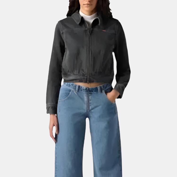 Куртка Levis Slim Fit на молнии с длинным рукавом Женские куртки Черный 001W8-0001
