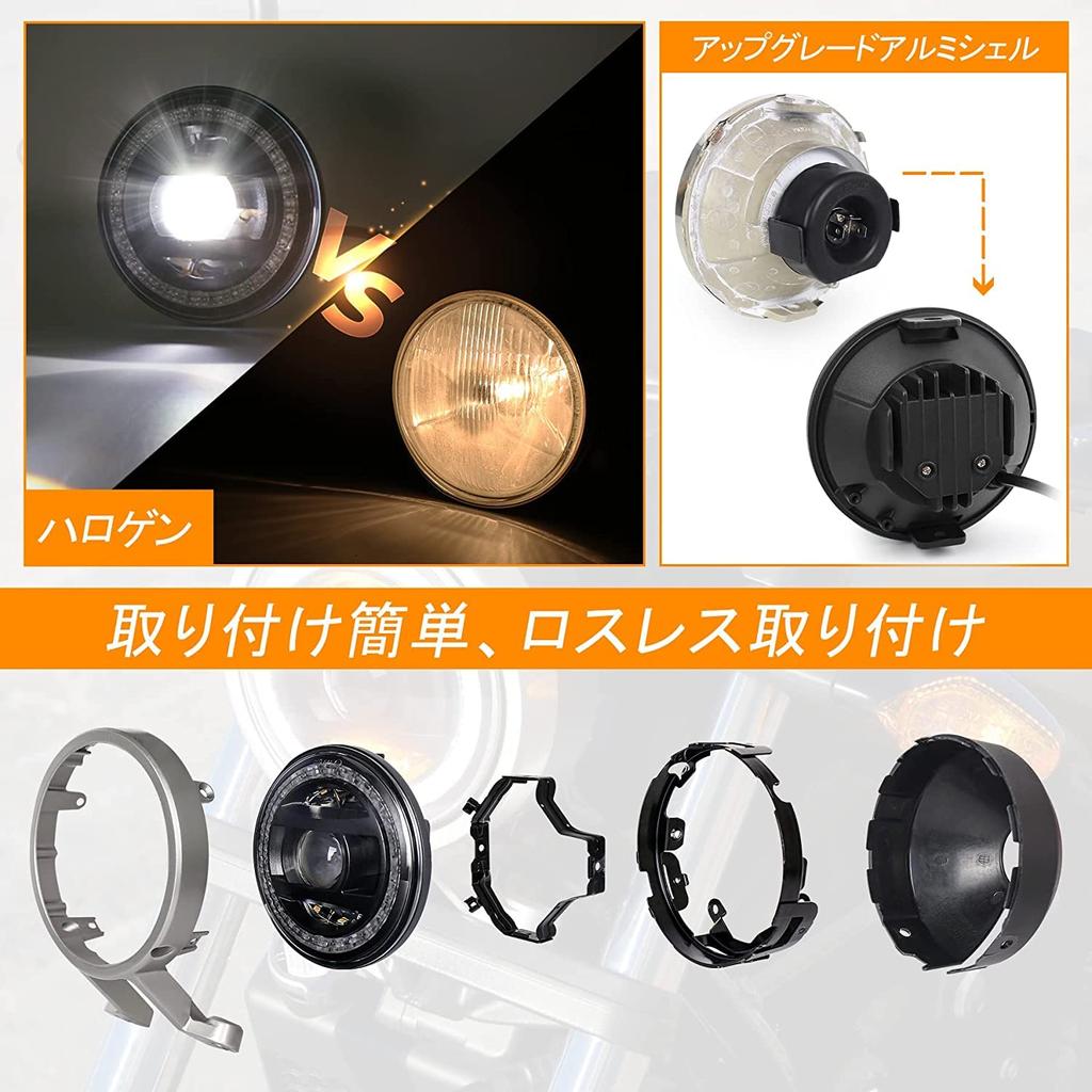 Фара MOVOTOR Rebel 250 с кольцом Squid Ring Hi/Lo Beam Bike LED черная для Honda Rebel 500 250 2017-2019 1 шт.