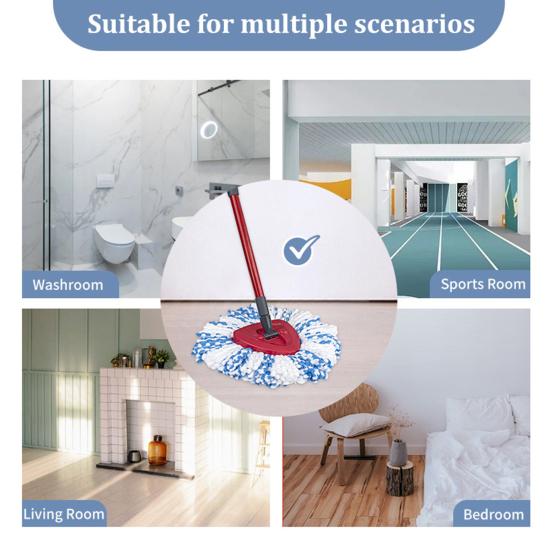 Mop Replacement Heads for Vileda for O-Cedar Easywring Washable Microfiber Spin Refills Easy Cleaning Triangular Disc Compatible with Spin Mops