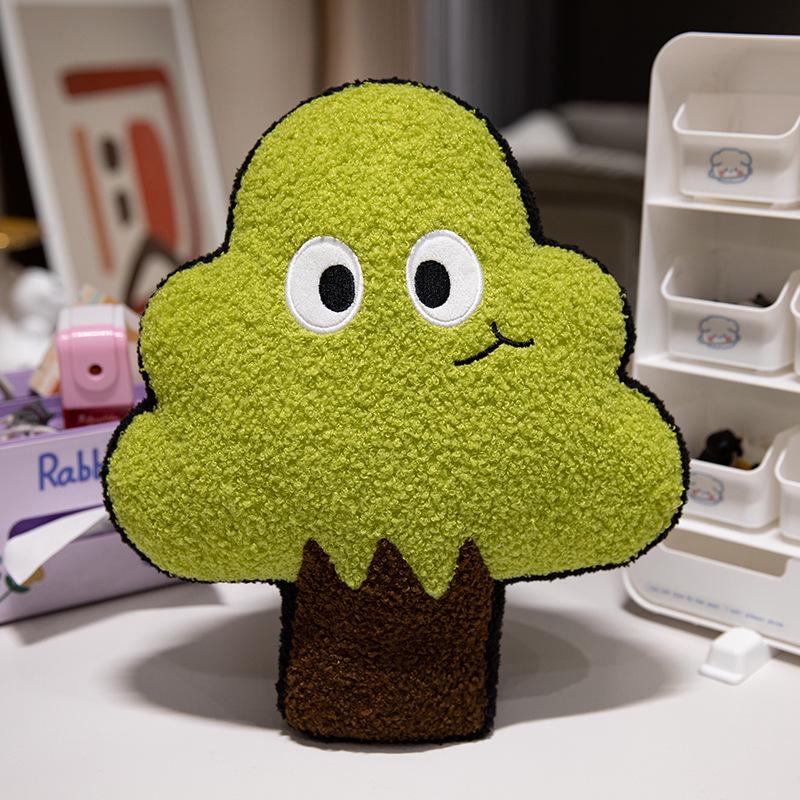 35/53/70 см плюшевая подушка с зелеными деревьями, два черных глаза, растение, стул, диван, декор, подушка для сиденья, детский подарок, декор для комнаты