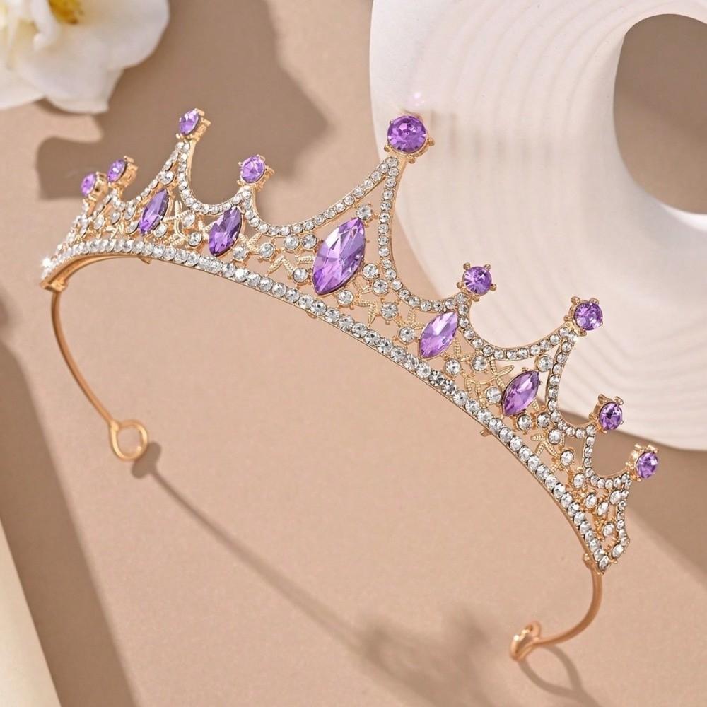 Rhinestone Crystal Tiaras Photography Props Bride's Crown for Stage performance