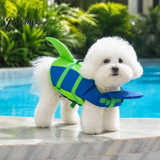 Pet Life Jacket with Handle Dog Chin Float, Adjustable Straps, Rescue Handle, High Swim Vest Buoyancy Floating for Small Medium Large Dogs Puppy