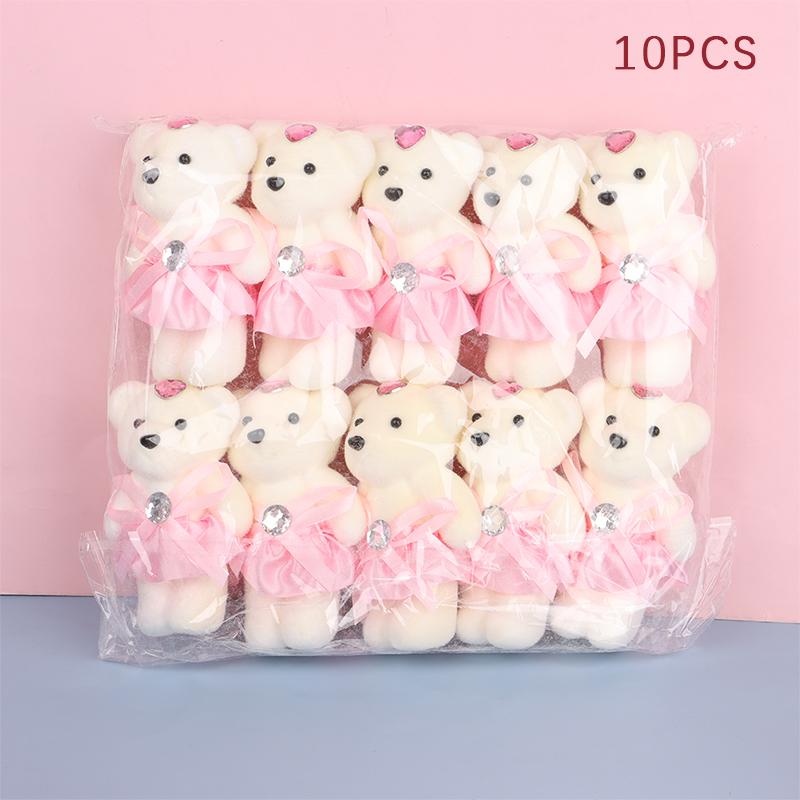 10Pcs 12Cm Bear Flower Bouquet Toy Cartoon Doll Foam Bouquet Gift Party Decor