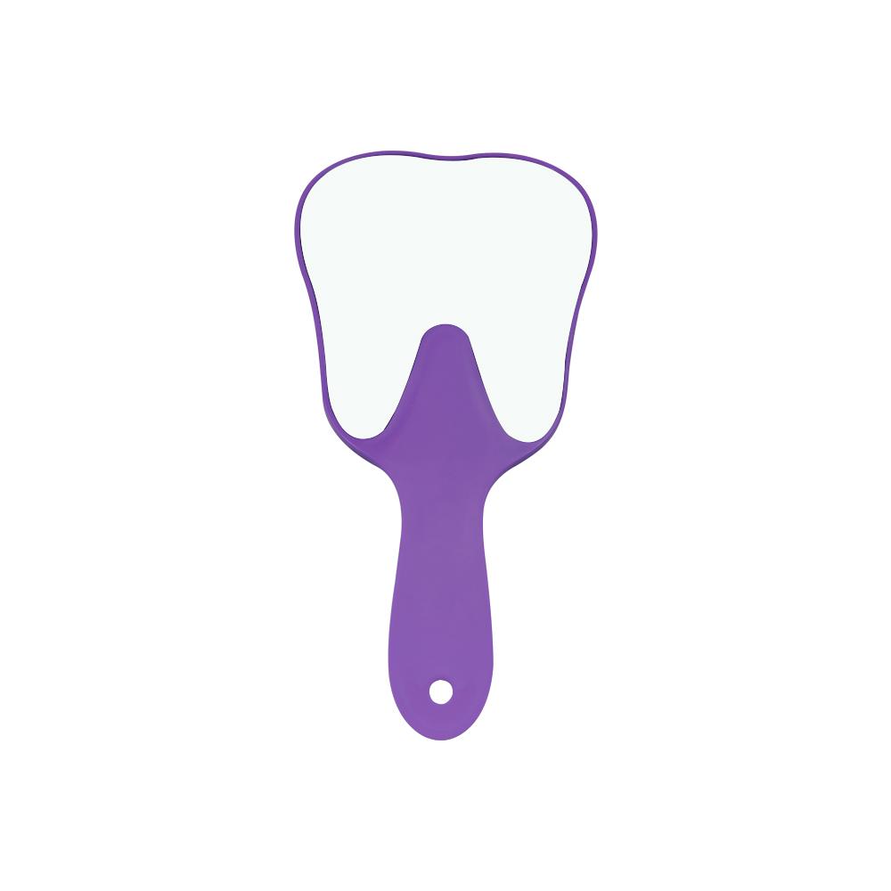 1pcs Dental Hand Mirror Plastic Tooth Shaped Multi-Color Unbreakable Mouth Examination Inspection Makeup Mirrors Oral Care
