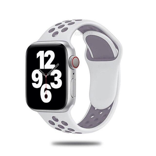 Sport Strap For Apple Watch Band 6 SE 5 4 44mm 45mm 40mm Silicone Breathable Belt Bracelet To iWatch Watchband iWatch Ultra 7 6 5 4 41mm 42mm 38mm
