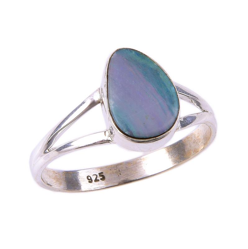 Кольцо из стерлингового серебра 925 пробы с натуральным австралийским опалом S.9 k9Y17