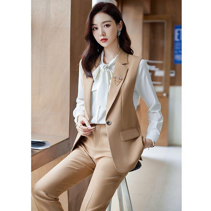 Модный и элегантный женский комплект из жилета и брюк для женщин