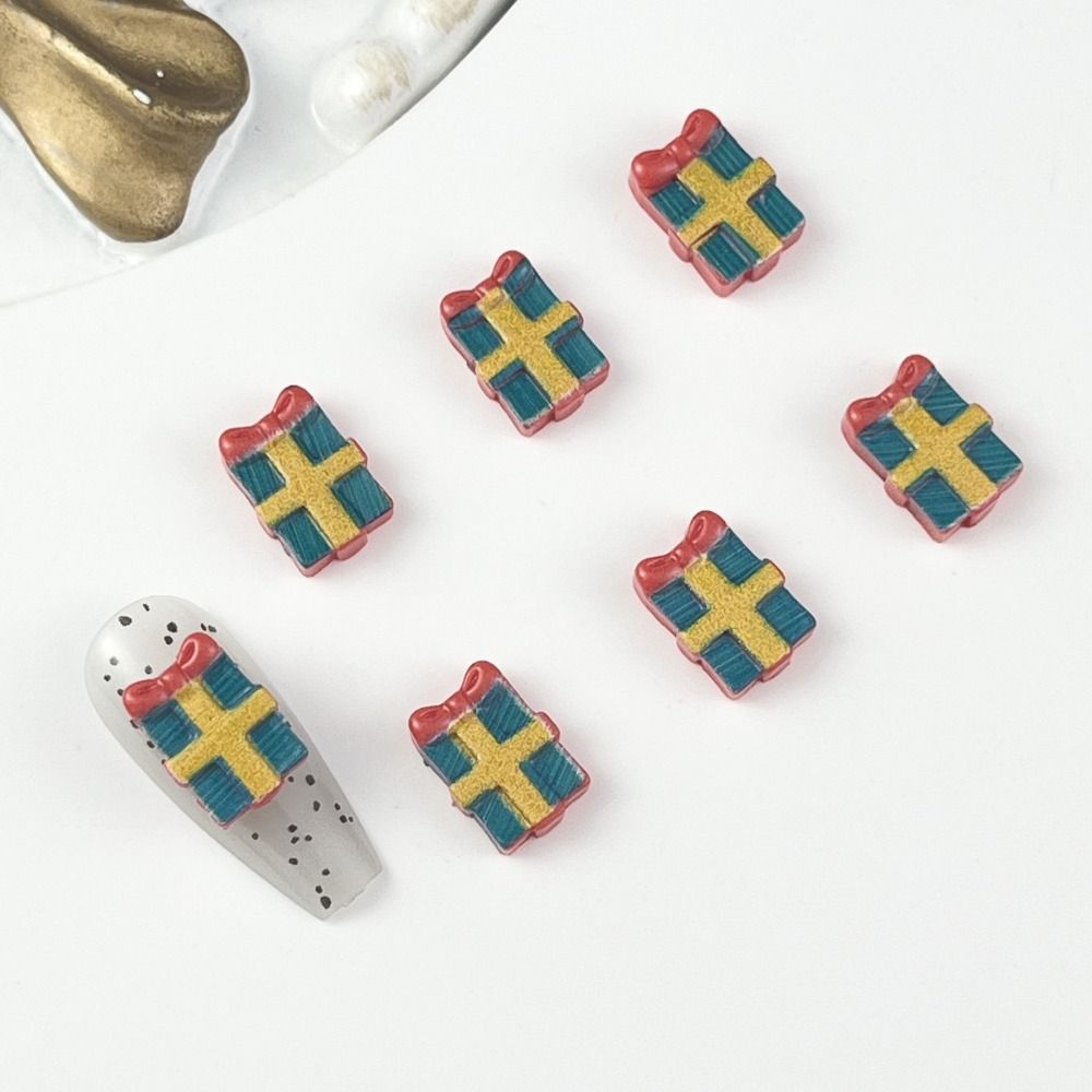 20 шт. смоляных рождественских украшений для маникюра, мультяшные украшения для ногтей, маникюрщица