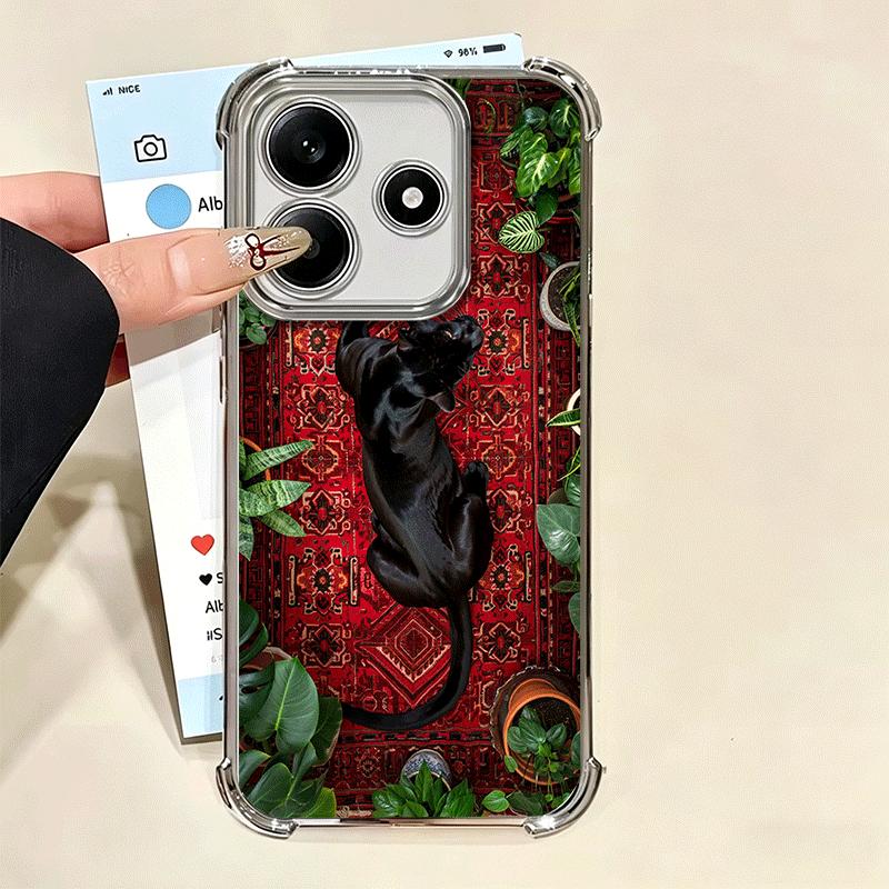 Черная Пантера Крутое Животное Покрытие Чехол Для Телефона Для Xiaomi Redmi Note 14 15 Pro Plus 13 12 11 11S 11T 10 9S 9 5G Защита от Падения Подушка Безопасности